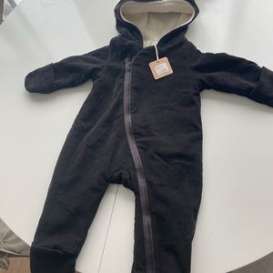 Organic cotton fleece and corduroy winter baby bunting